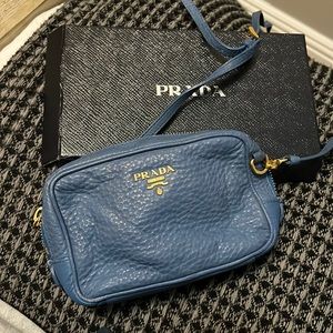 Blue Prada cross body purse